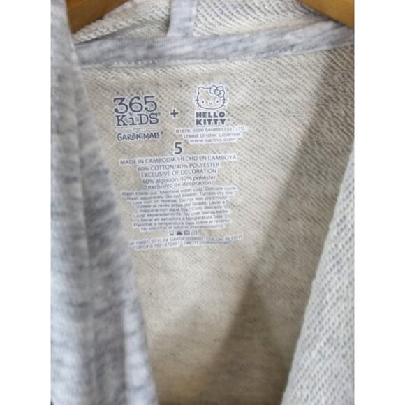 Hello Kitty Garanimals 365 Kids Size 5 Available Sequin Gray Hoodie Tunic #B1 - Picture 6 of 7